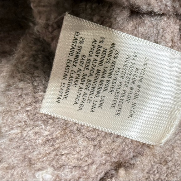 Moth Anthropologie Sweater Large Brown Knit Cutout Wool Mix Alpaca Cold Shoulder - Picture 6 of 9